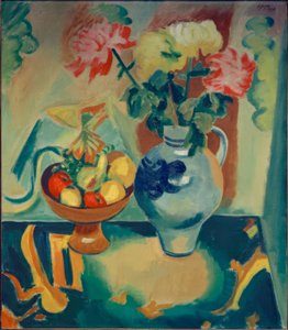 Still Life with Chrysanthemums by Max Pechstein
