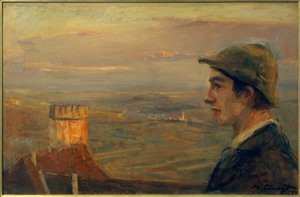 Buwi Griesinger with a View Over Neukastel by Max Slevogt