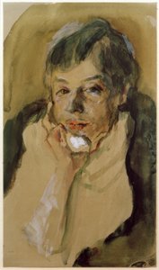 Nini Slevogt with Chin Resting by Max Slevogt