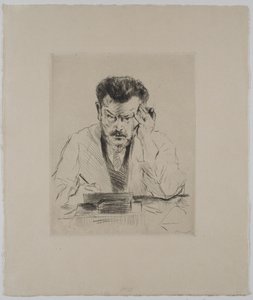 Self-Portrait with Cigar, Etching by Max Slevogt