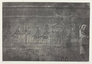 Grand Temple of Dendera (Teutyres), Sculptures of the Rear Facade; Upper Egypt, plate 20 from the album "Egypt, Nubia, Palestine and Syria" (1852)
