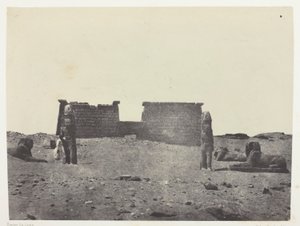 Hemi-Speos of Sebua, Dromos; Nubia, plate 97 from the album "Egypt, Nubia, Palestine and Syria" (1852) by Maxime Du Camp