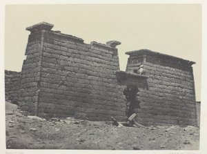 Hemi-Speos of Seboua, Pylons; Nubia, plate 98 from the album "Egypt, Nubia, Palestine and Syria" (1852) by Maxime Du Camp