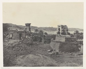 Village and Temple of the Island of Beghé, West of Philae; Nubia, plate 81 from the album "Egypt, Nubia, Palestine and Syria" (1852)