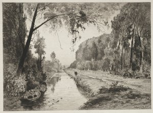 Canal at Pont Sainte-Maxence, c. 1878 by Maxime Lalanne