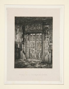 Door of the Oak Gallery, plate 8 from the suite Chez Victor Hugo by Maxime Lalanne