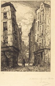 Rue des Marmousets (Quartier de la Cité, old Paris) by Maxime Lalanne