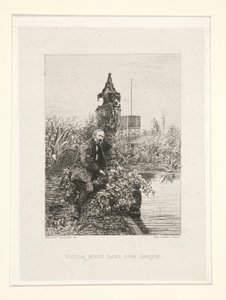 Victor Hugo in His Garden, plate 12 from the suite Chez Victor Hugo by Maxime Lalanne