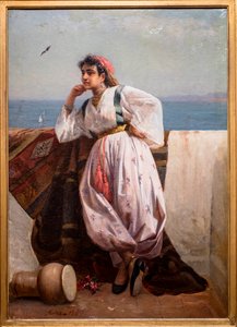 Young Oriental Woman on a Terrace in Algiers