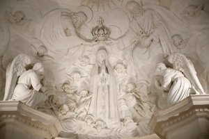 Fatima Sanctuary. Interior of the Old Basilica of Fatima. The Coronation of the Virgin. Portugal. by Maximiano Alves