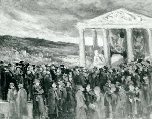 Burial of Auguste Rodin at the Villa des Brillants by Maximilien Luce