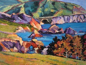 Colorful Coastal Bridge