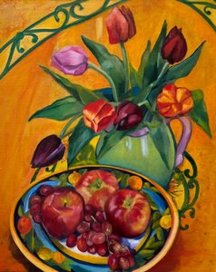Painterly Fruit and Flowers