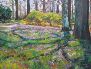 Spring Flowers Park Path by Maxine Shore