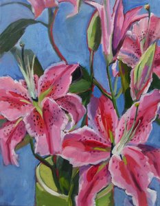 Vibrant Pink Lilies