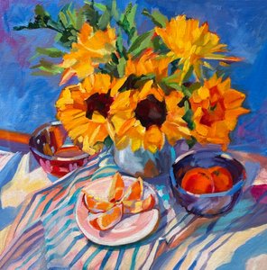 Vibrant Sunflowers and Oranges