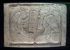 Lintel with two prisoners, Late Classic period, 600-900 AD by Mayan