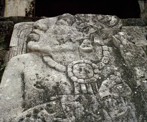 Stele in the House A, Patio 2 in the Palace by Mayan