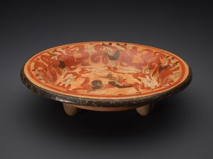 Tripod Plate with God N and Coatimundis, 600-900 AD