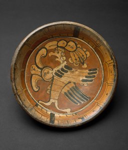 Tripod Plate with Supernatural Bird, 550-800 AD by Mayan Mayan