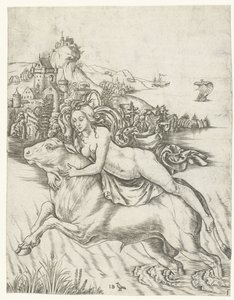Abduction of Europa on the Back of Jupiter in the Form of a Bull by Meester IB met de vogel