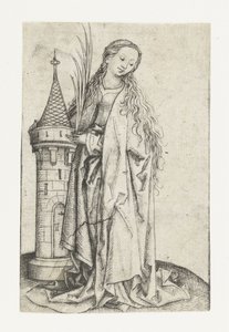 Saint Barbara (large version) by Meester van het Amsterdamse Kabinet
