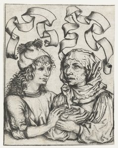 Young Man and Old Woman (Unequal Lovers) by Meester van het Amsterdamse Kabinet