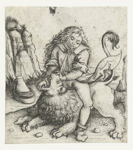 Samson Overcomes the Lion History of Samson (series title) by Meester van het Amsterdamse Kabinet