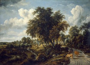 A Wooded Landscape: the Path on the Dyke by Meindert Hobbema