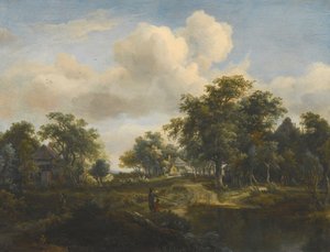 A Hamlet in the Woods with Fishermen