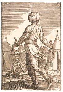 A Blacksmith Seen from Behind in a Camp by Melchior Lorck