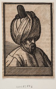 Bust of Bearded Man Wearing a Turban, 3/4 Profile Towards the Right by Melchior Lorck