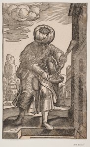 A Saquatz with His Water Bag Under His Arm by Melchior Lorck