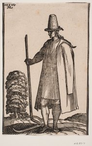 Greek Farmer Holding a Scythe in His Right Hand by Melchior Lorck