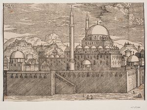 Idealized Image of the Bayazidiye Mosque, Seen from South East