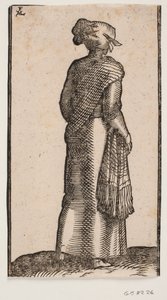 Woman, Seen from Behind, Walking to the Right