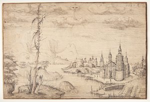 Landscape with a Town by Melchior Lorck
