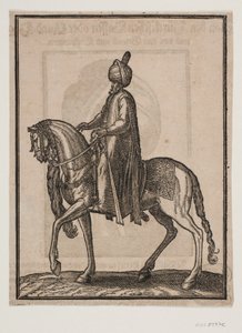 Mounted Older Man with Club at His Side