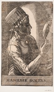 Portrait of a Sultaness, Reflecting, Profile to the Right: RAHEME SOLTANE by Melchior Lorck
