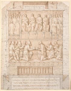 The Pedestal of the Obelisk of Tuthmosis III in Constantinople by Melchior Lorck