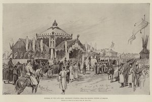 Funeral of the Late Czar, Procession Starting from the Railway Station at Moscow by Melton Prior