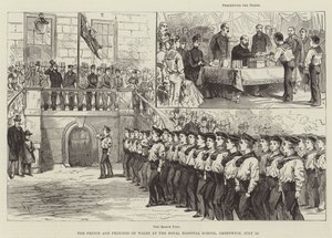 The Prince and Princess of Wales at the Royal Hospital School, Greenwich, 10 July by Melton Prior