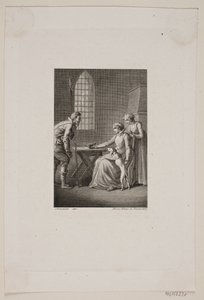 Illustration with a Watchman in Front of a Seated and a Standing Woman by Meno Haas