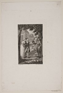 Illustration with Watchman Greeting a Young Couple by Meno Haas