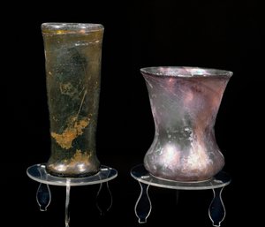 Barbarian civilization: glass cups from the Merovingian period. 6th-7th century. by Merovingian
