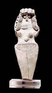 Mesopotamian art: Naked woman. Terracotta, 2nd millennium BC (around 2000 BC). From Tell Asmar (Esnunna in Mesopotamia). Paris, Louvre Museum