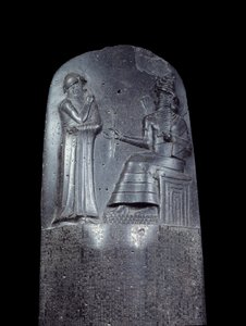 Stele in diorite of the Code of Laws of Hammurabi by Mesopotamian
