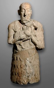 Statue of a Man Bringing Sheep to be Sacrificed, Sumeria by Mesopotamian