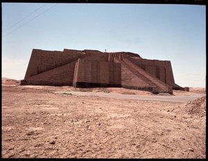 View of the reconstructed ziggurat by Mesopotamian Mesopotamian