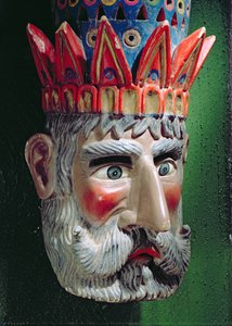 Mask of a king magus used in processions to celebrate the feast of the Epiphany in Mexico on 6 January